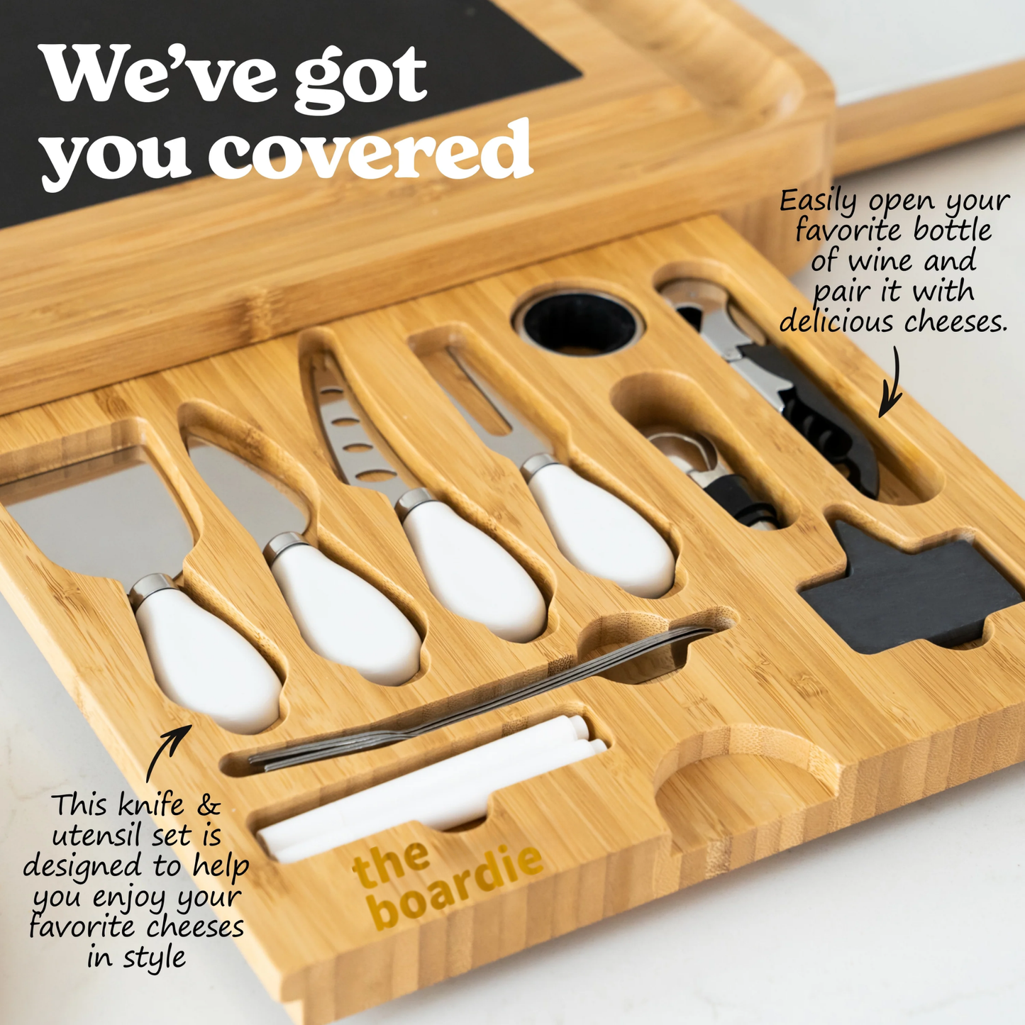TheBoardie 4-Drawer Charcuterie Board Set