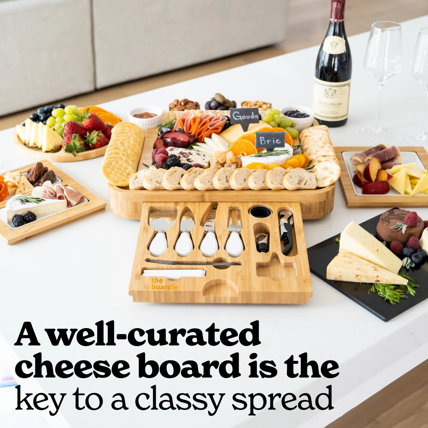 TheBoardie 4-Drawer Charcuterie Board Set